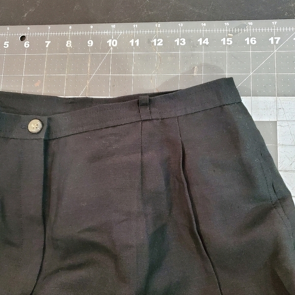Kasper & Company Black Fully Lined Linen Blend High Rise Dress Pants Size 12 - Picture 8 of 11